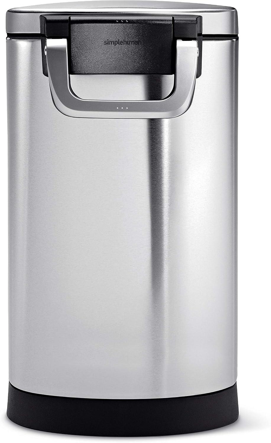 simplehuman Pet Food Storage Container Stainless Steel for Dog Food, Cat Food, and Bird Feed