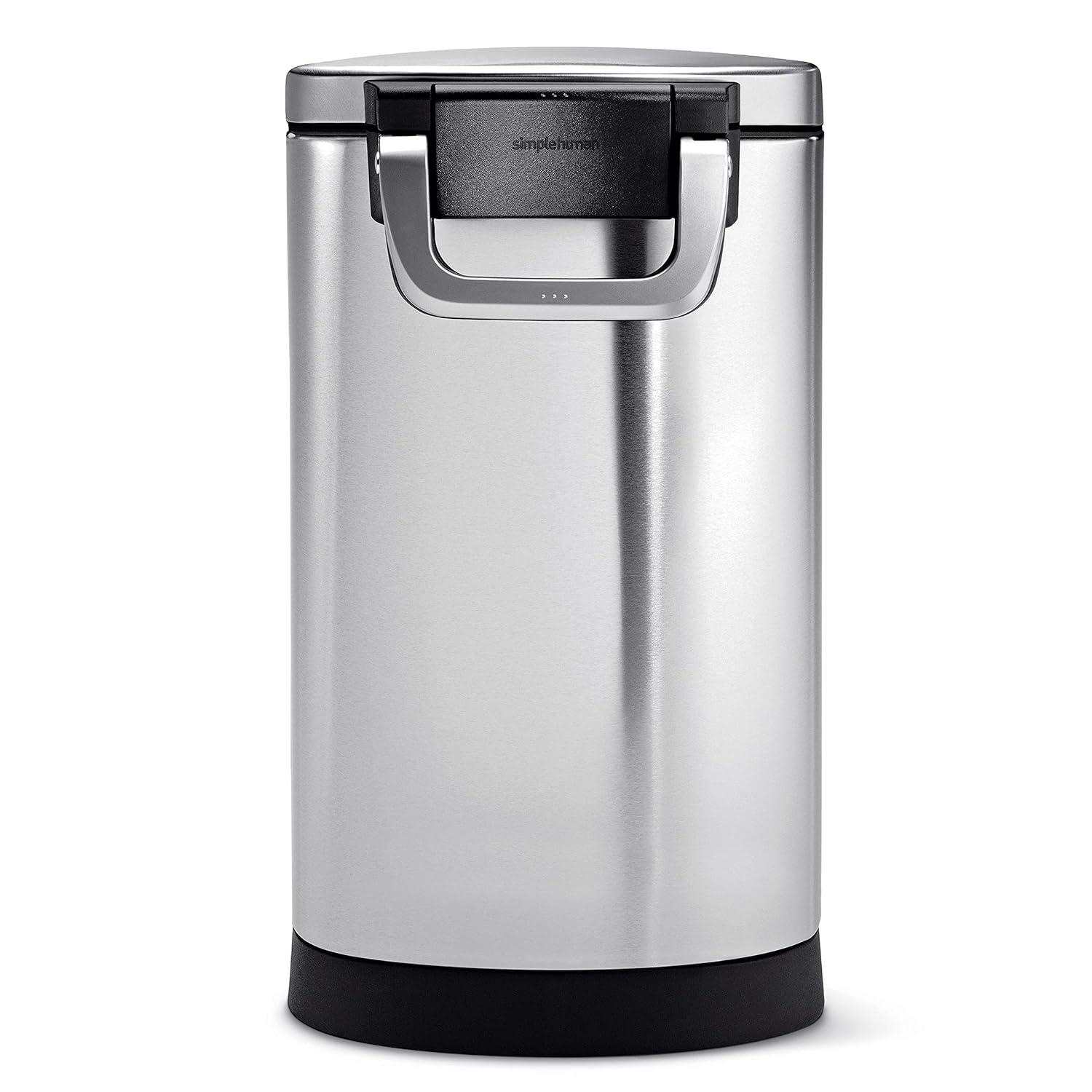 simplehuman Pet Food Storage Container Stainless Steel for Dog Food, Cat Food, and Bird Feed