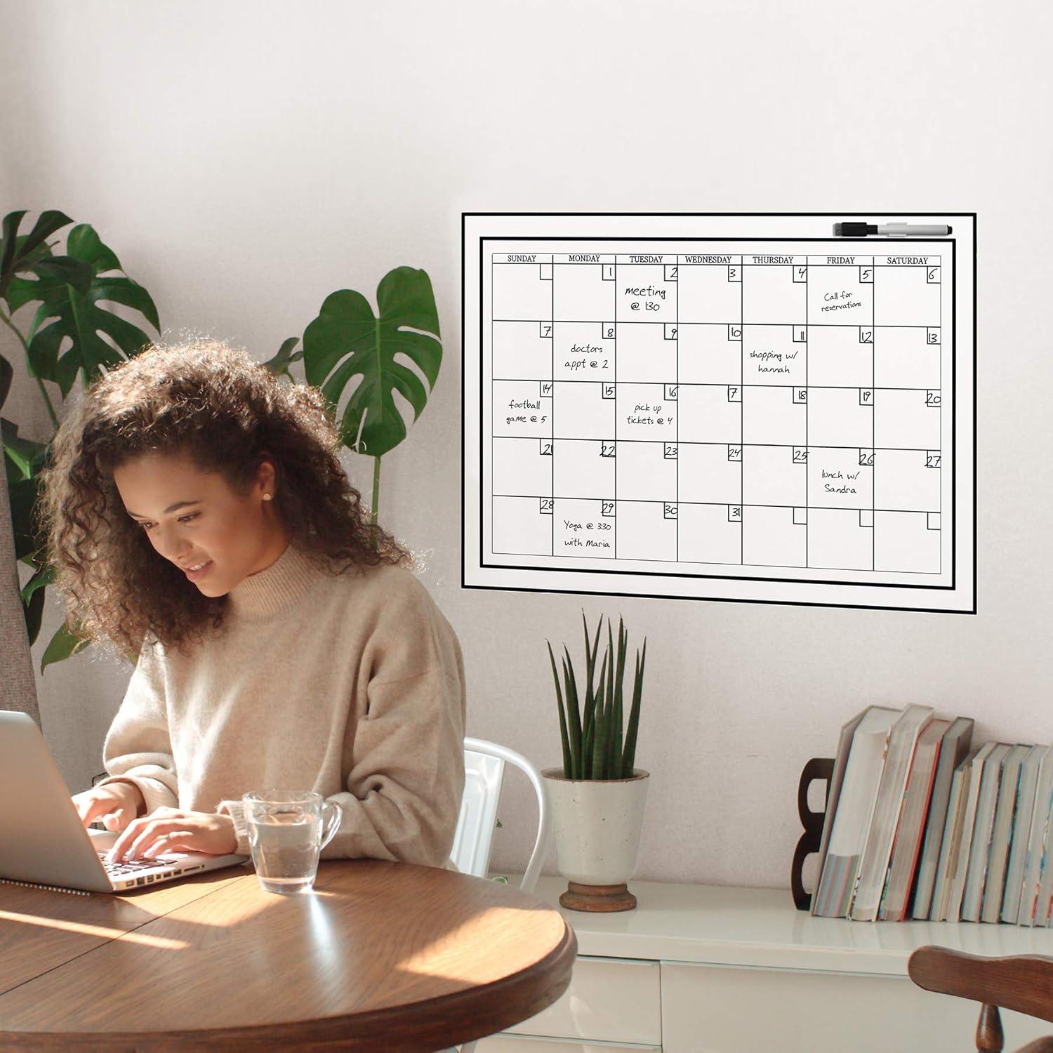 WallPops Medium White Monthly Calendar