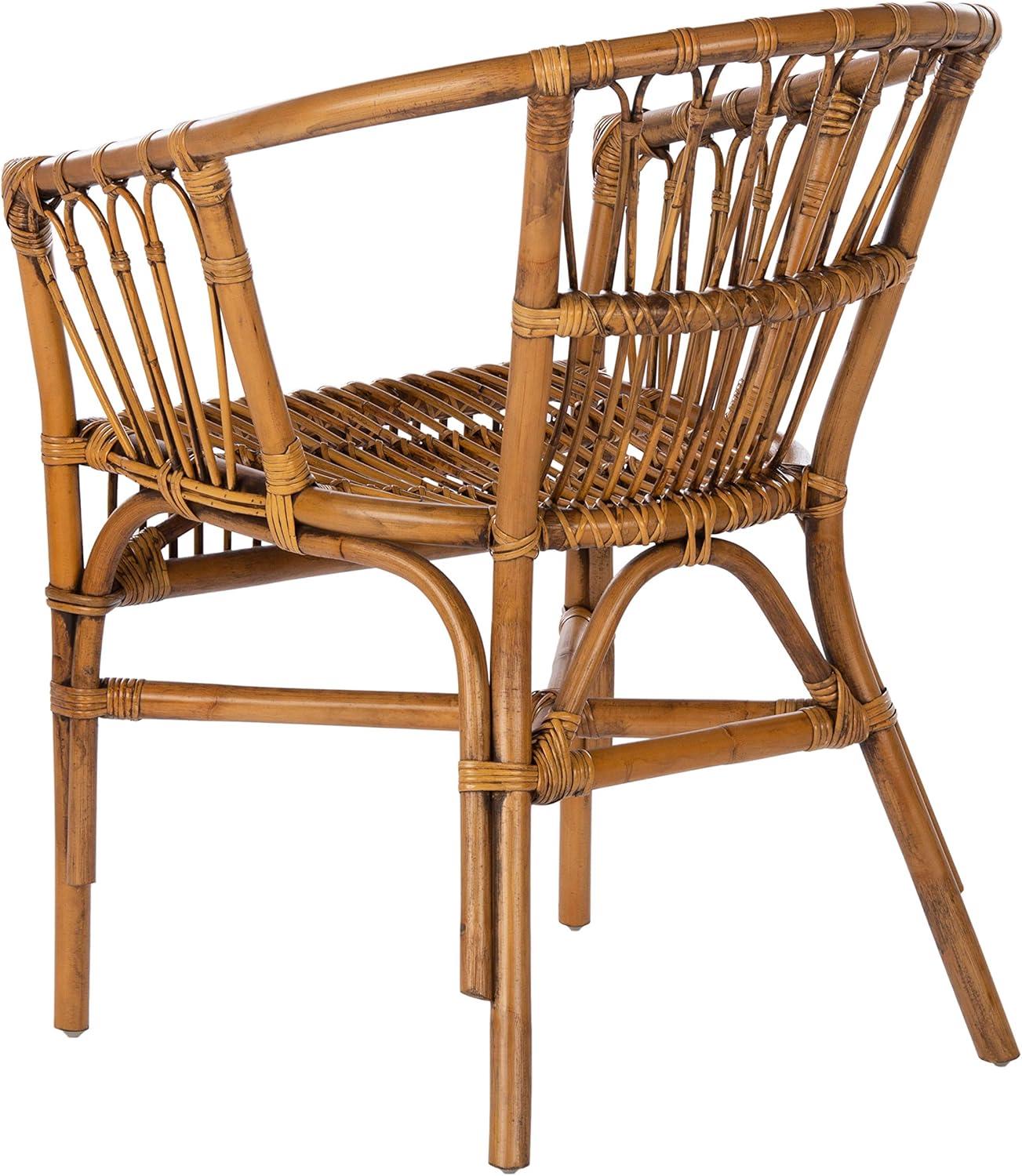 Adriana Rattan Accent Chair - Set of 2 - ACH6505 - Honey Brown Wash - Safavieh