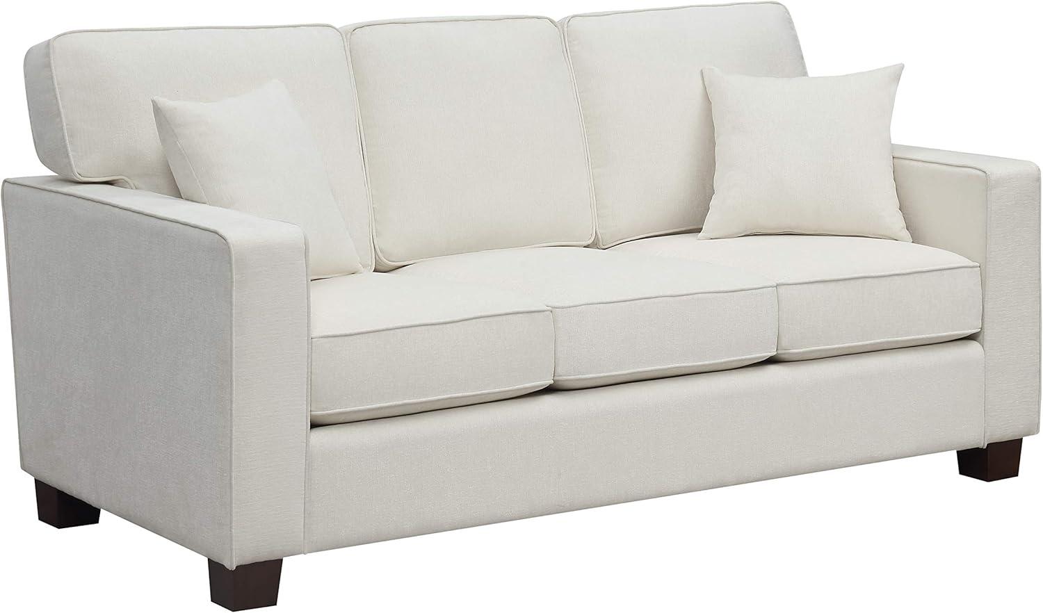 OSP Home Furnishings Russell Sectional with 2 Pillows Off White: Transitional Style, Polyester Upholstery, Wood Frame