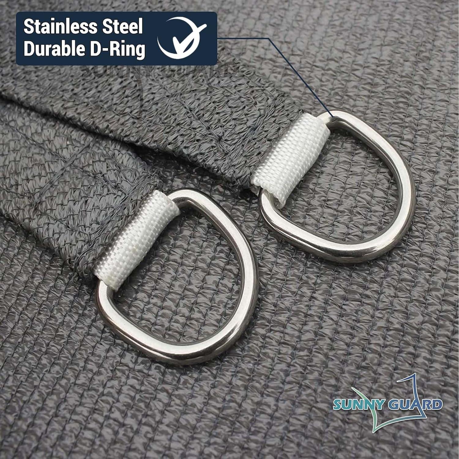 SUNNY GUARD Sun Shade Sail 6.5/8/10/12/13FT Rectangle UV Block Sunshade Canopy for Outdoor, 13'x20' Sand