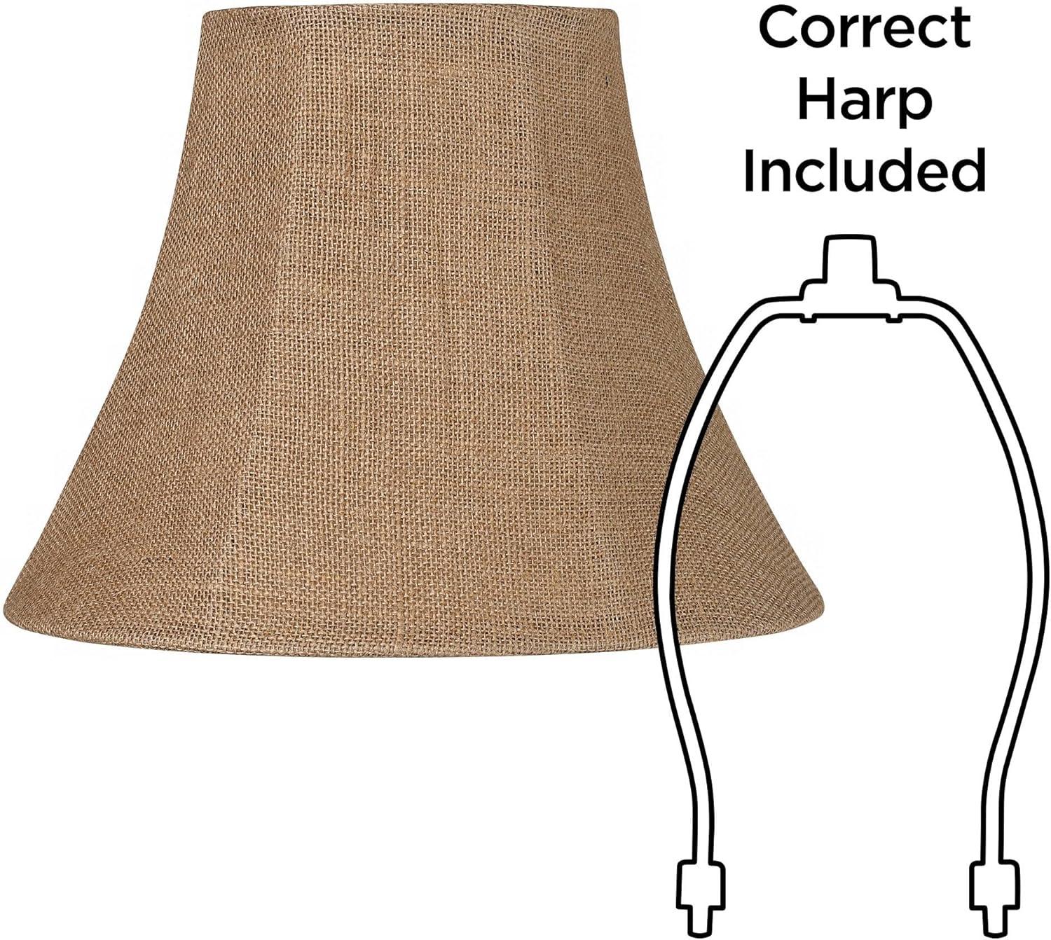 Natural Burlap Bell Lamp Shade with Spider Fitter