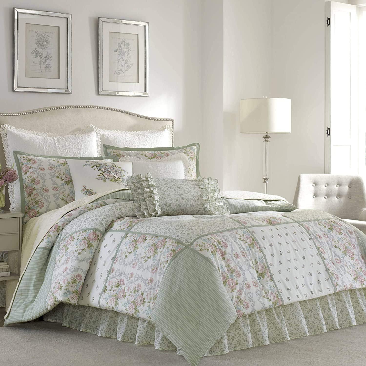 Laura Ashley Laura Ashley Harper Green Cotton Comforter Set