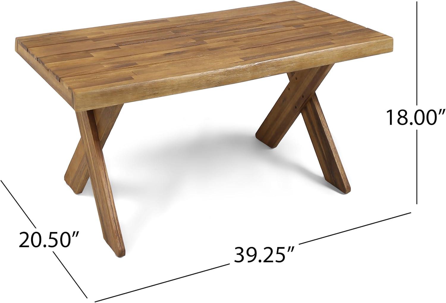 Estelle Sandblast Teak Finish Acacia Wood Coffee Table