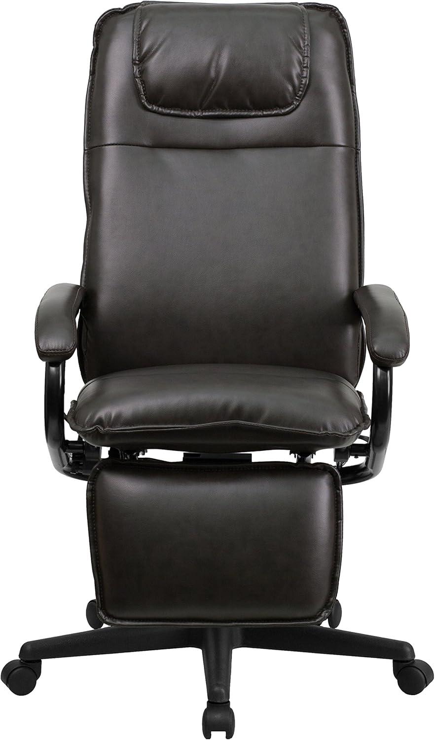 Flash Furniture High Back LeatherSoft Executive Reclining Ergonomic Swivel Office Chair with Arms