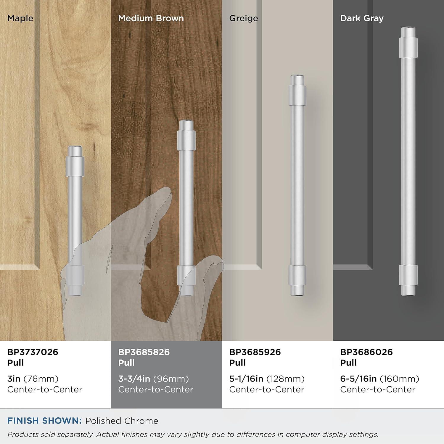 Amerock Destine 3-3/4 inch (96mm) Center-to-Center Polished Chrome Cabinet Pull