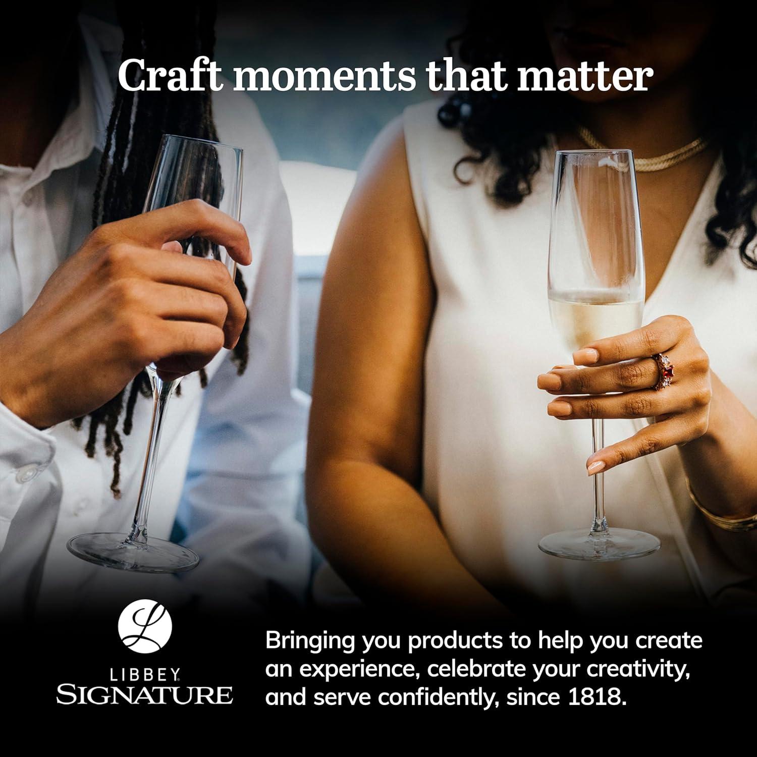 Libbey Signature Kentfield Champagne Flute Glasses, 8 ounce, Set of 4