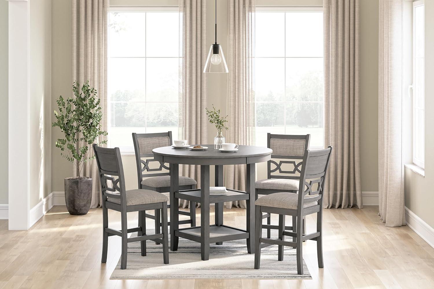 Ashley Furniture Wrenning Gray Counter Height Dining Table Set - Set of 5