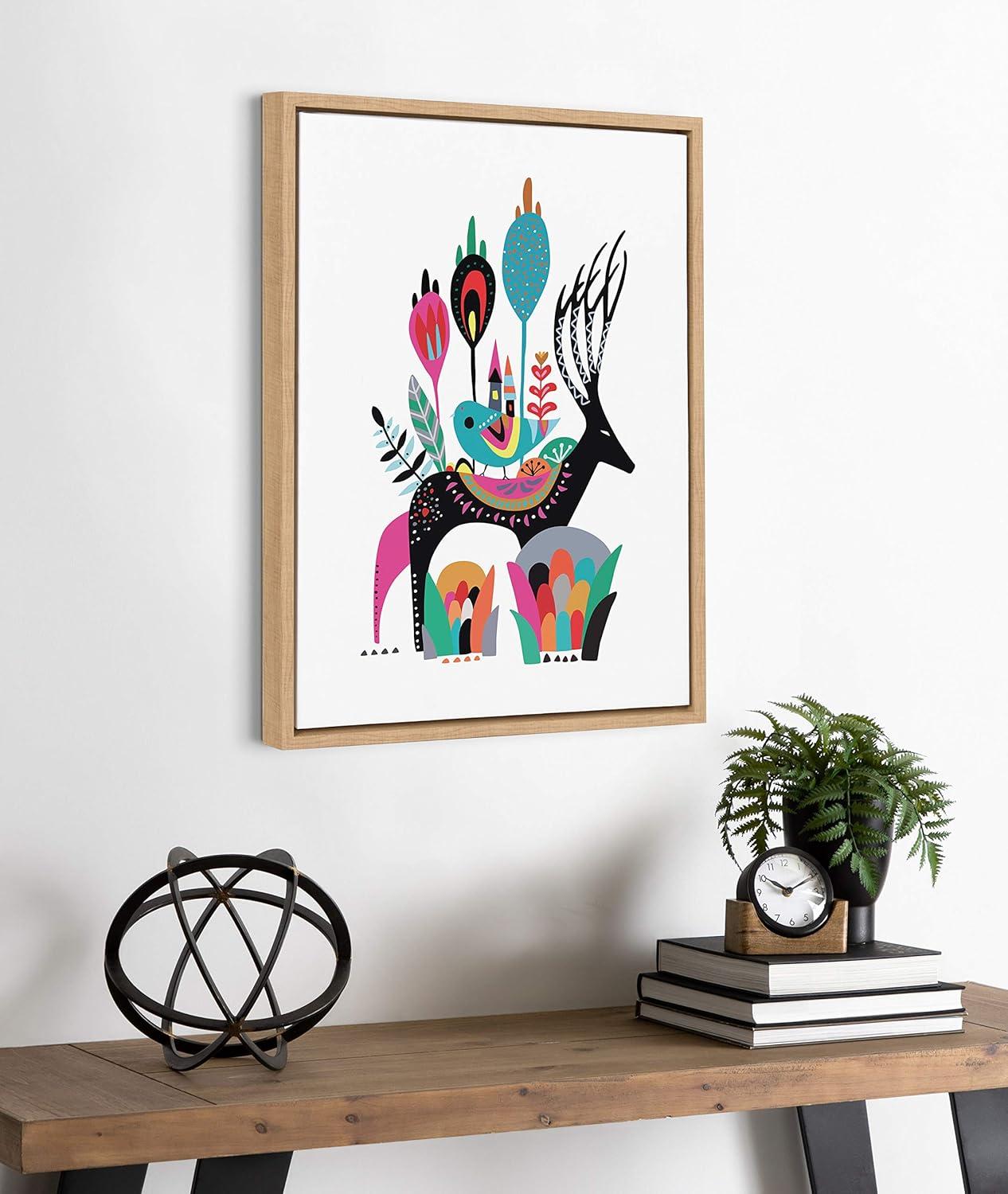 18" x 24" Sylvie Moving House Framed Canvas Wall Art by Rachel Lee - Kate & Laurel: Modern Decor, Abstract Screen Print