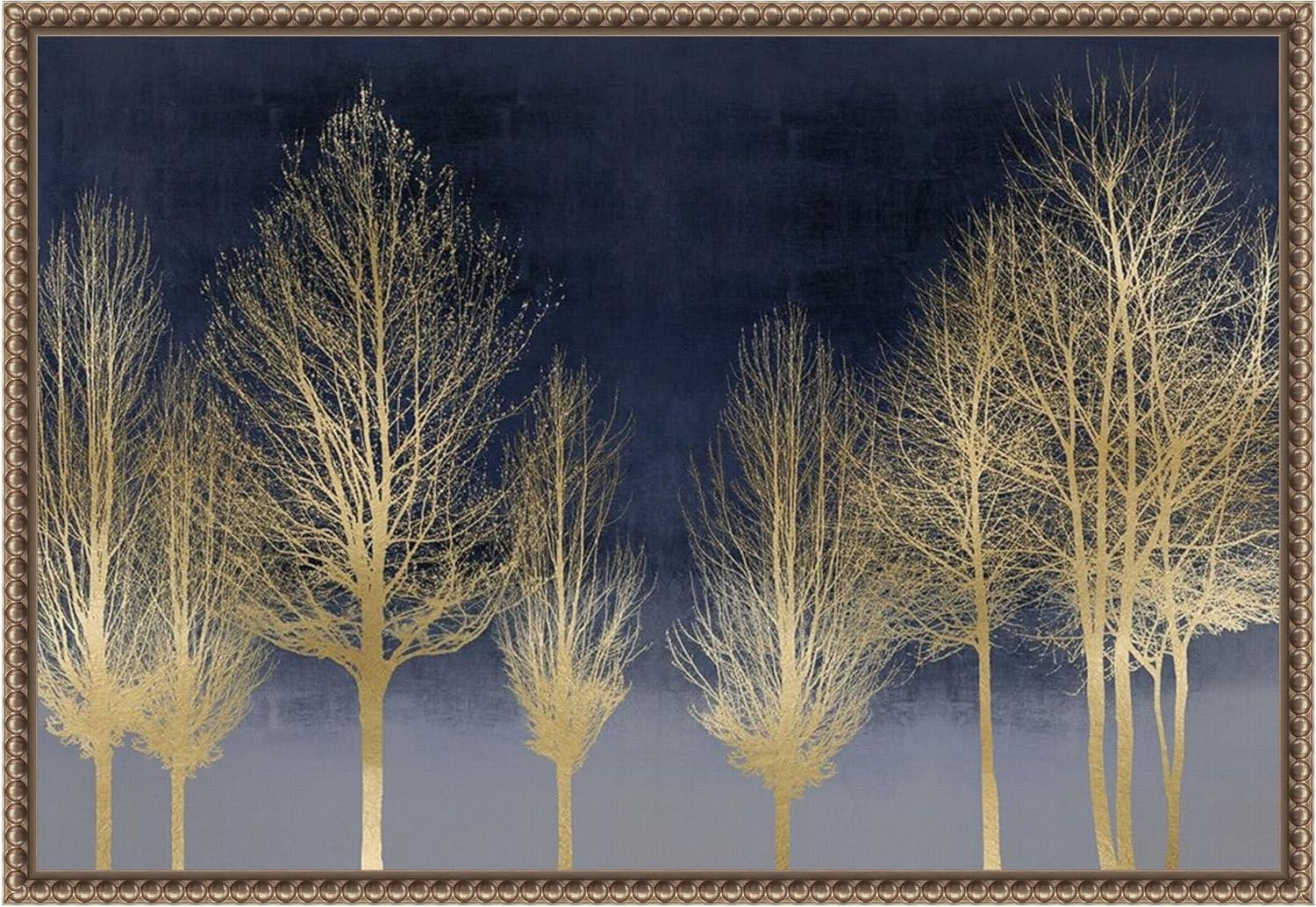 Amanti Art Gold Forest on Blue by Kate Bennett Canvas Wall Art Print Framed 23 x 16-in.