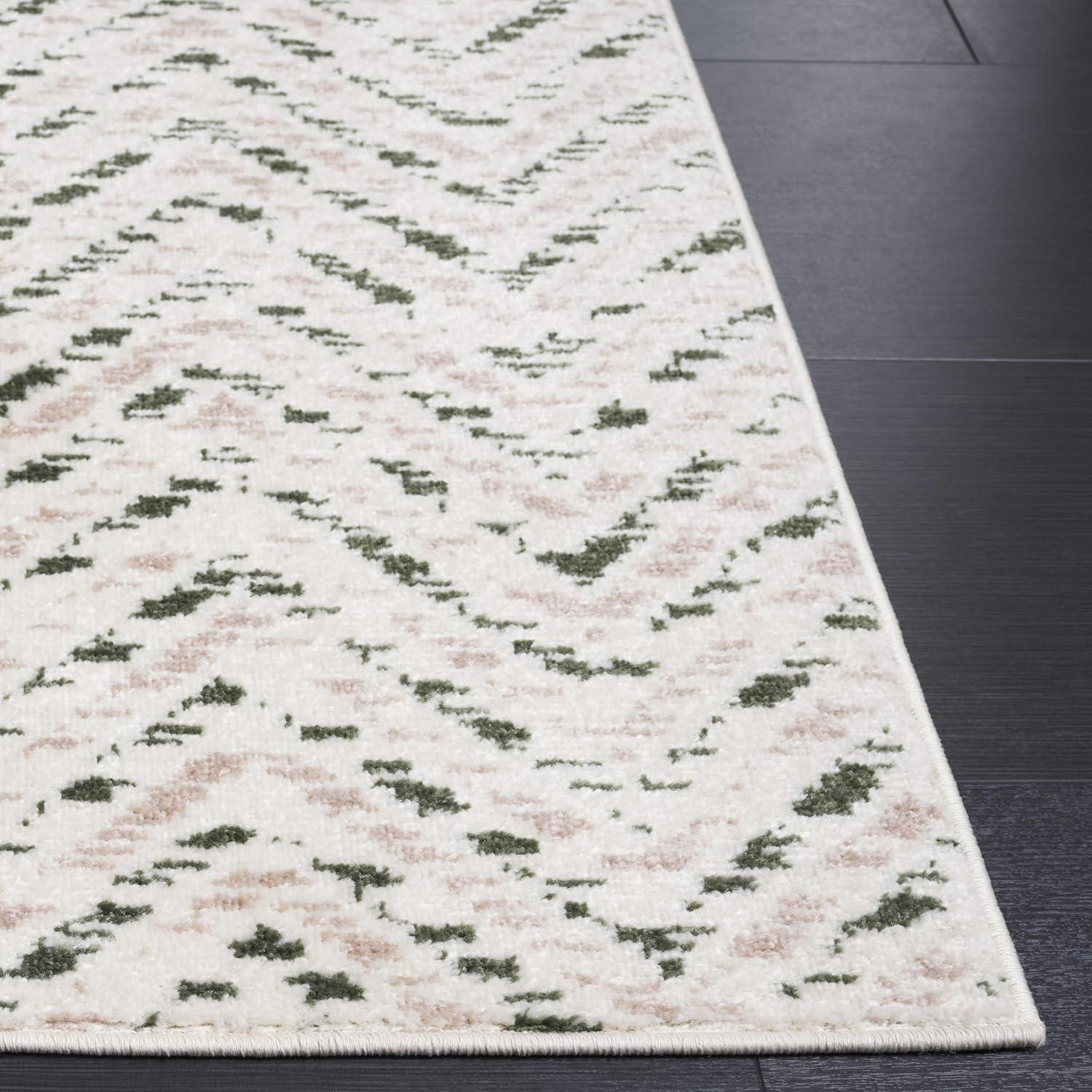 SAFAVIEH Adirondack Altan Striped Area Rug, Ivory/Dark Green, 5'1" x 7'6"