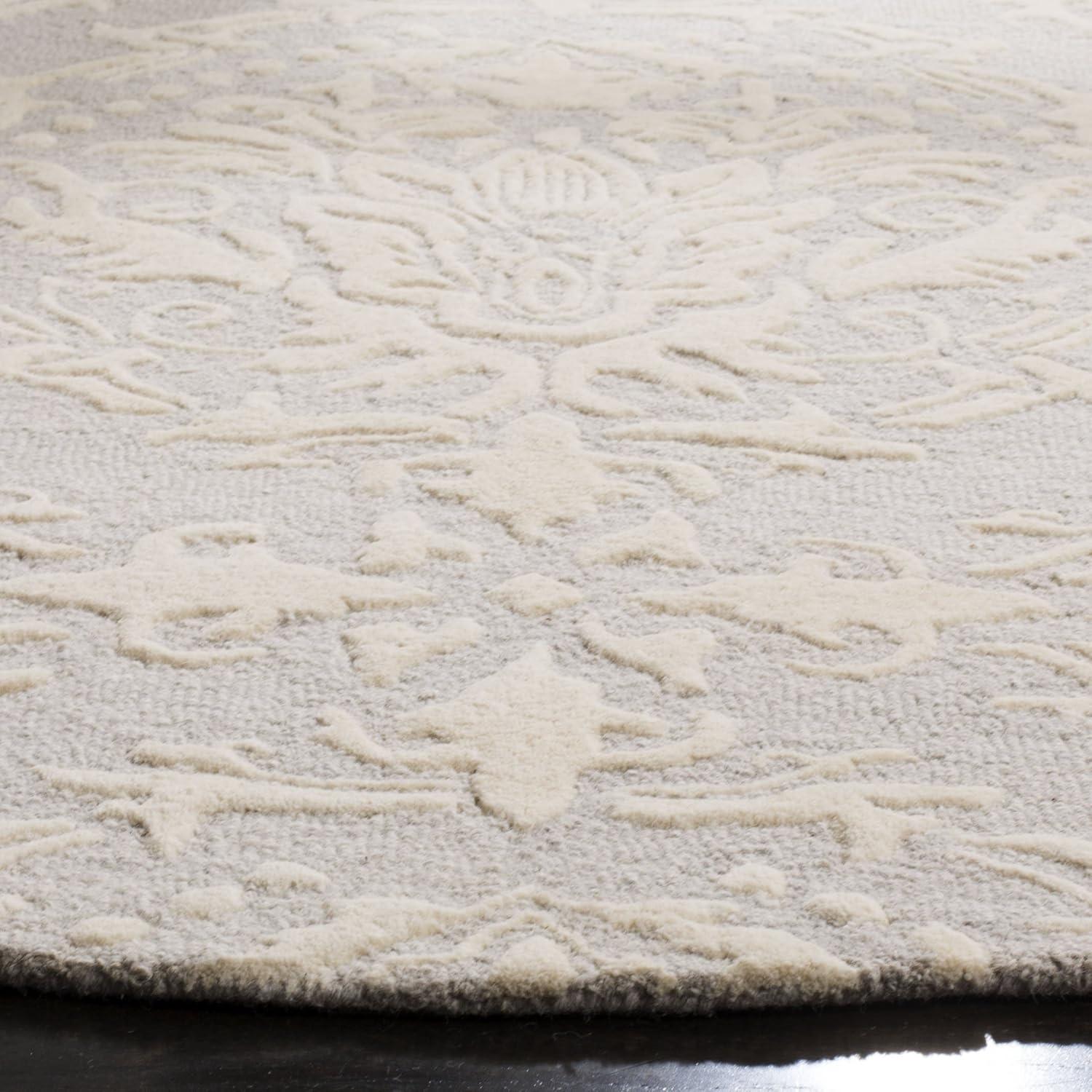 Blossom BLM107 Hand Tufted Indoor Area Rug - Blue/Ivory - 6' Round - Safavieh