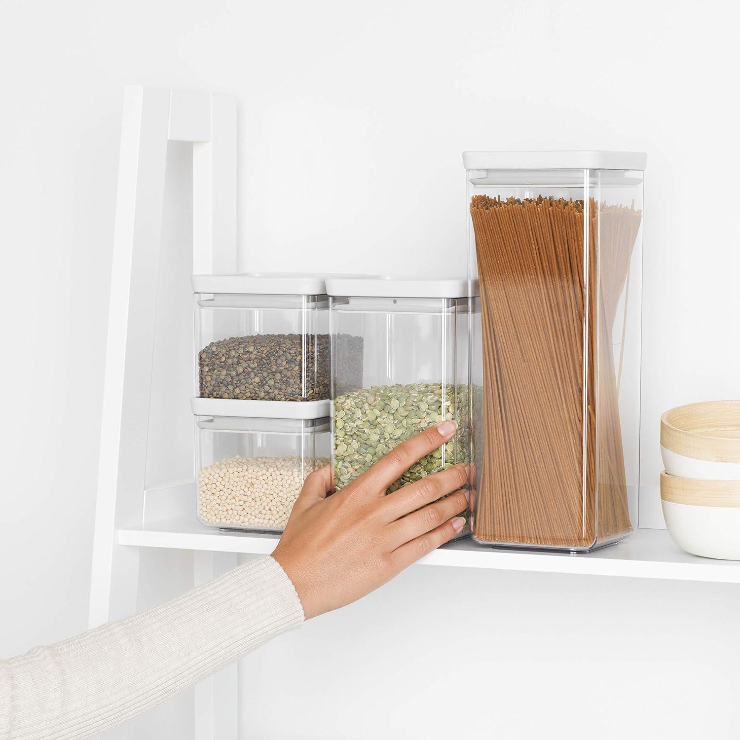 Light Gray BPA-Free Stackable Plastic Kitchen Canister Set