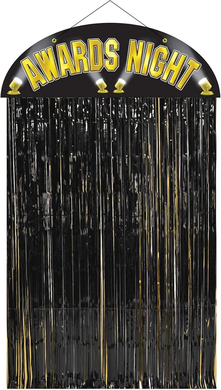 Beistle Awards Night Door Curtain, 4' 6" x 3', (1/Pkg) Multicolored