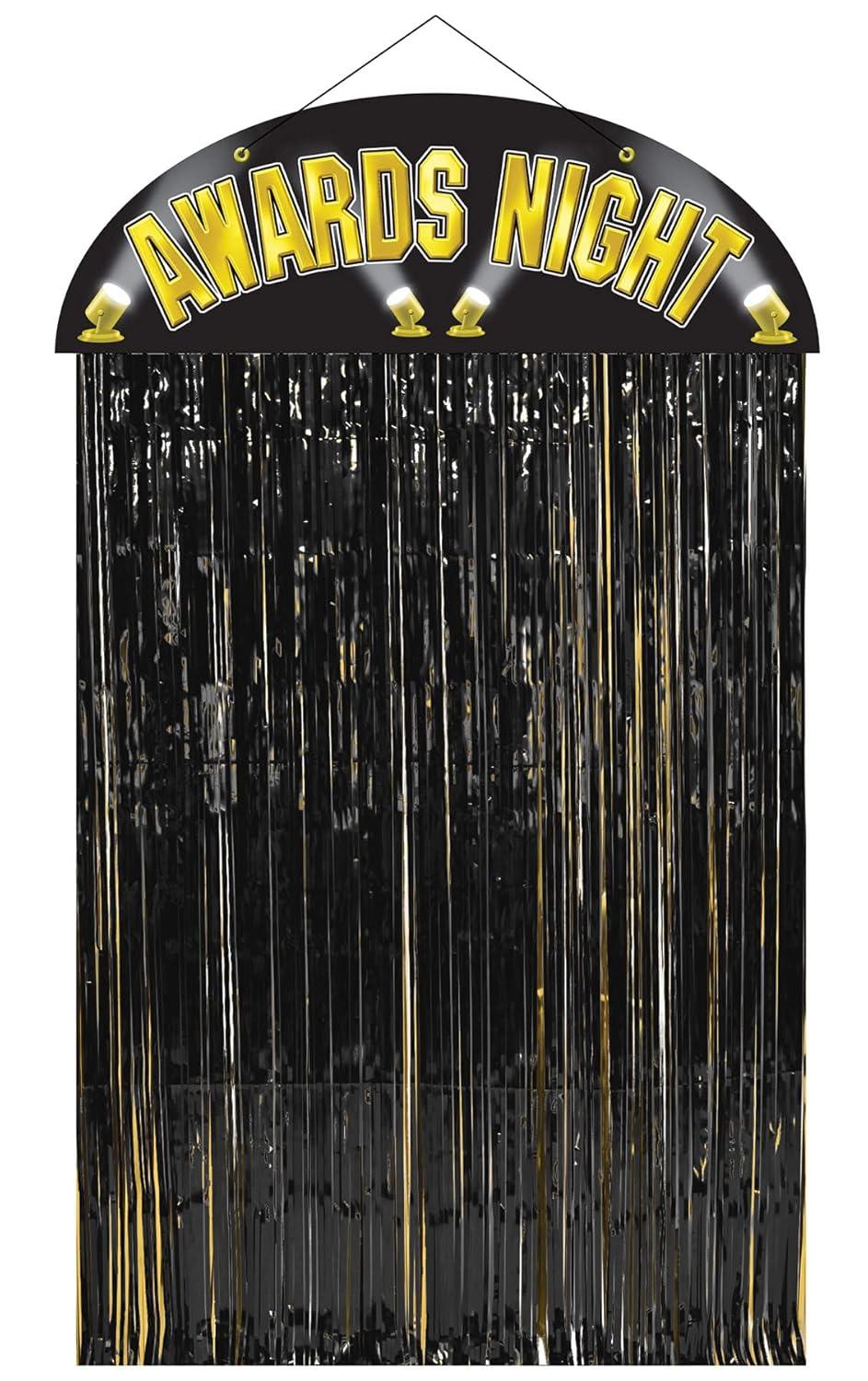 Beistle Awards Night Door Curtain, 4' 6" x 3', (1/Pkg) Multicolored