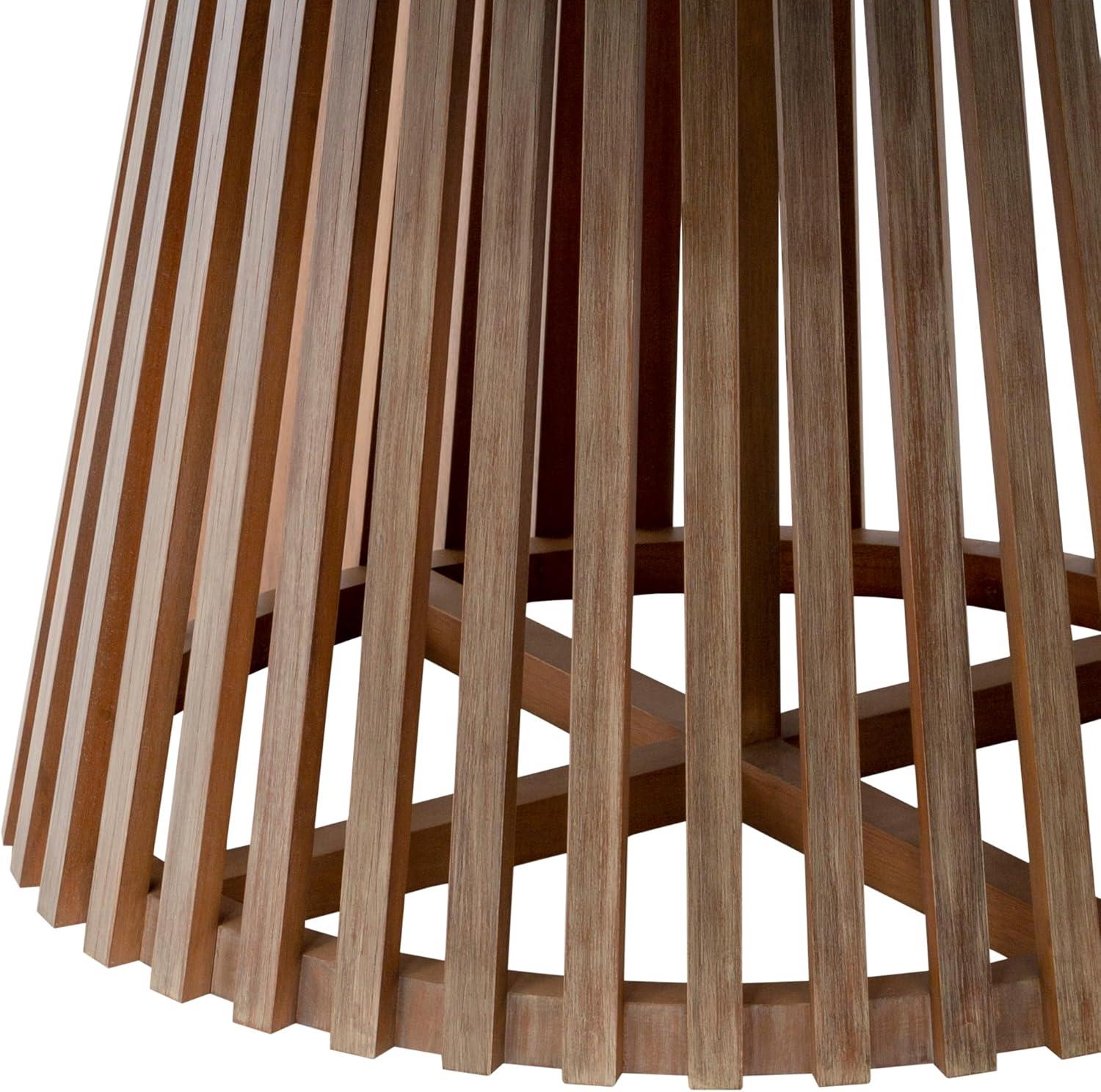 Escondido Outdoor Patio Round Dining Table in Light Eucalyptus Wood