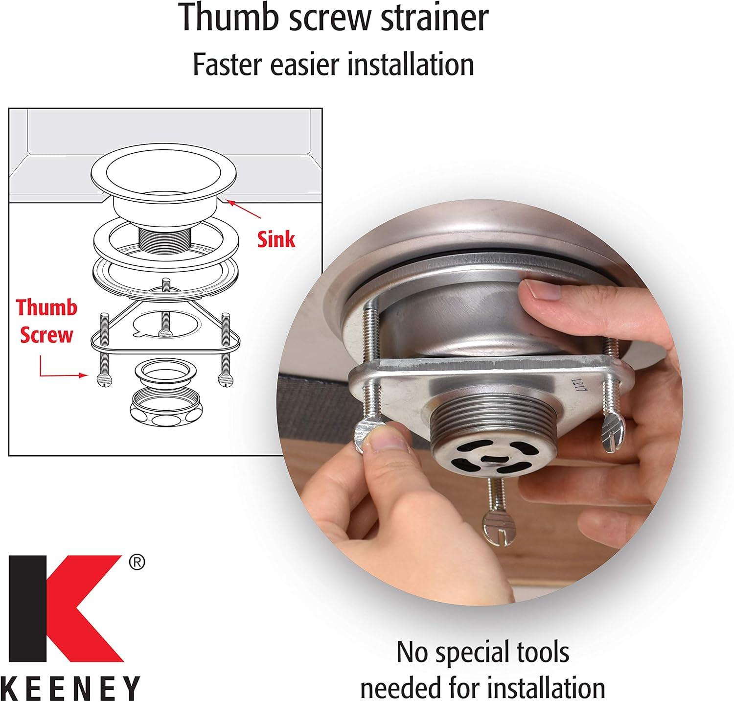 Keeney K5416 4 1/2" Stainless Steel Fixed Post Sink Strainer