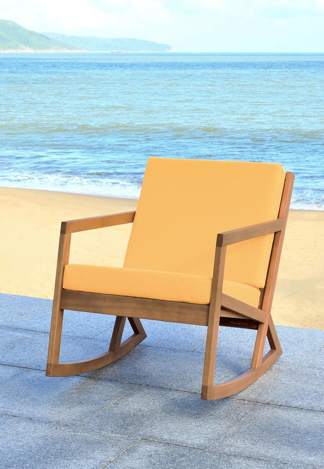 Vernon Rocking Chair Indoor/Outdoor - PAT7013 - Natural/Yellow - Safavieh