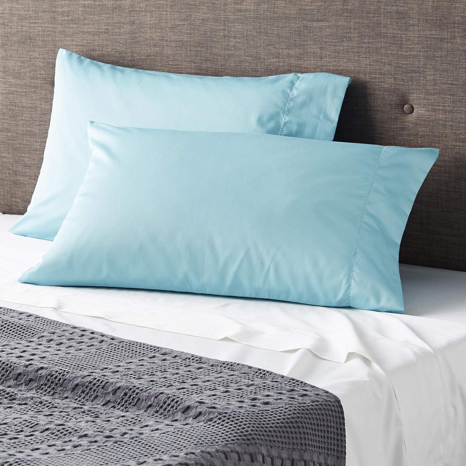 Sterling Blue 525 Thread Count Cotton Sateen Pillowcase Set