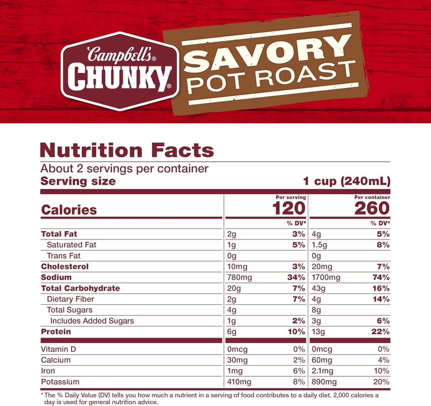 Campbell's Chunky Savory Pot Roast Soup - 18.8oz