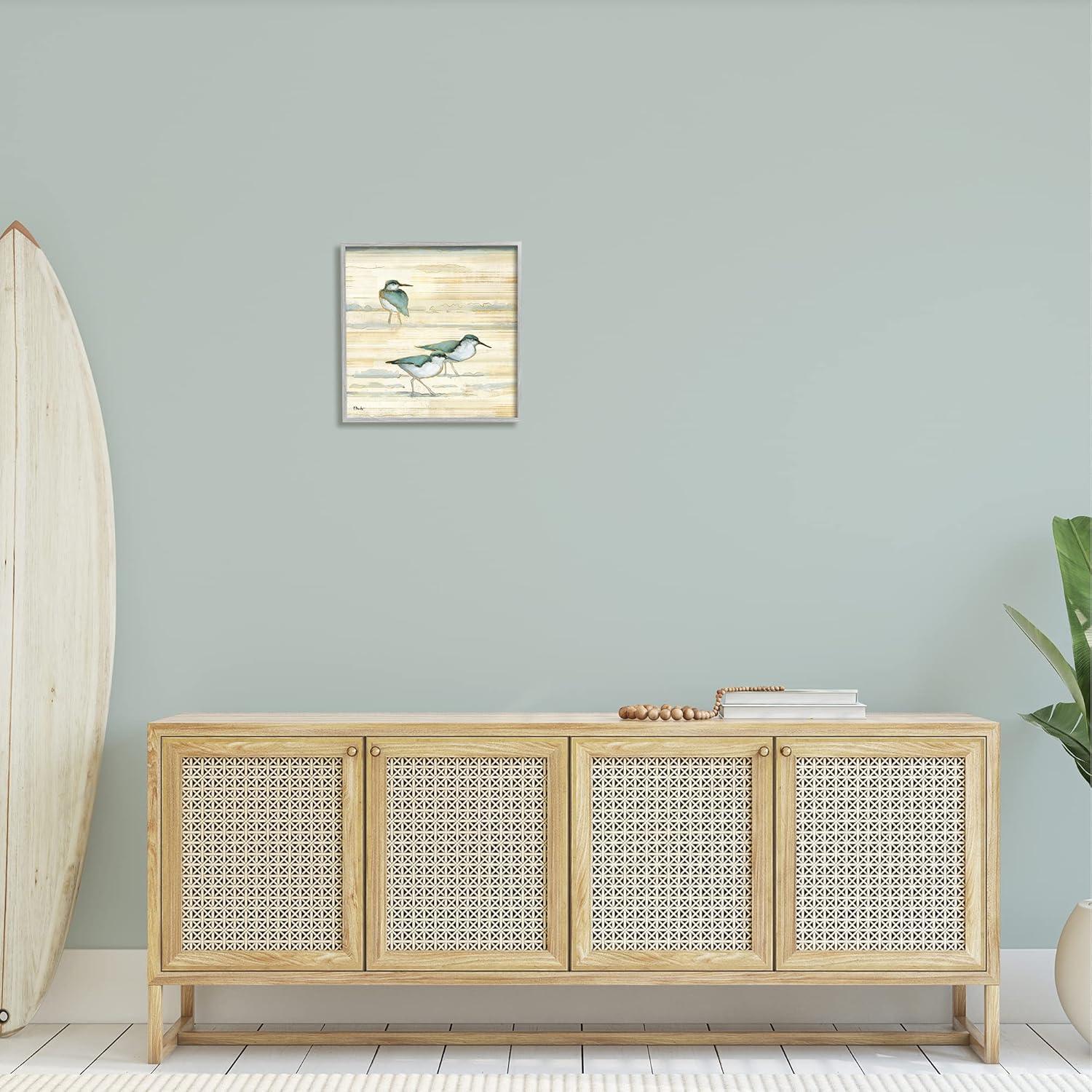 Stupell Industries Oceanside Sandpipers Beach Birds, 17" x 17"