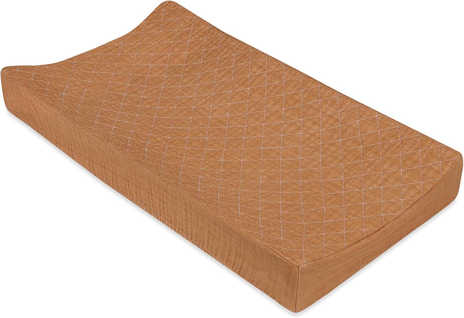 Burnt Sienna Quilted Muslin Changing Pad Cover