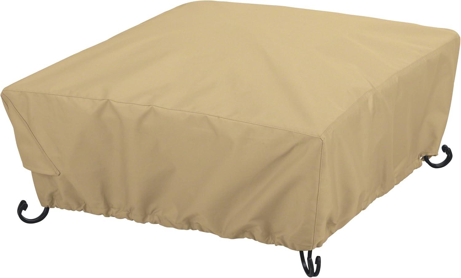 Sand Water-Resistant Square Fire Pit Cover with Air Vents