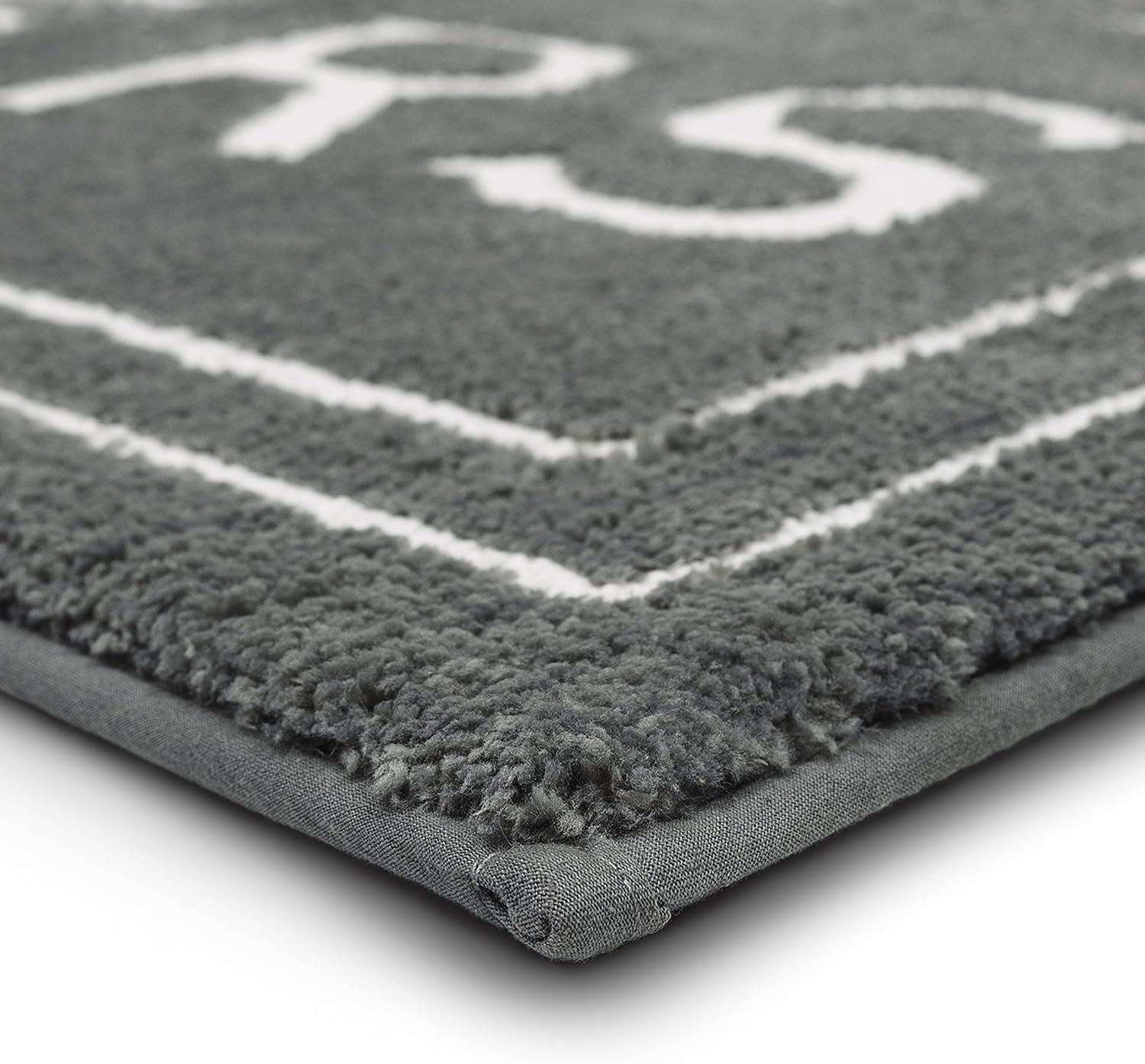 Mohawk Home Hers Knited Washable Polyester Non-Slip Bath Mat, Pewter, 1'8" x 2'10"