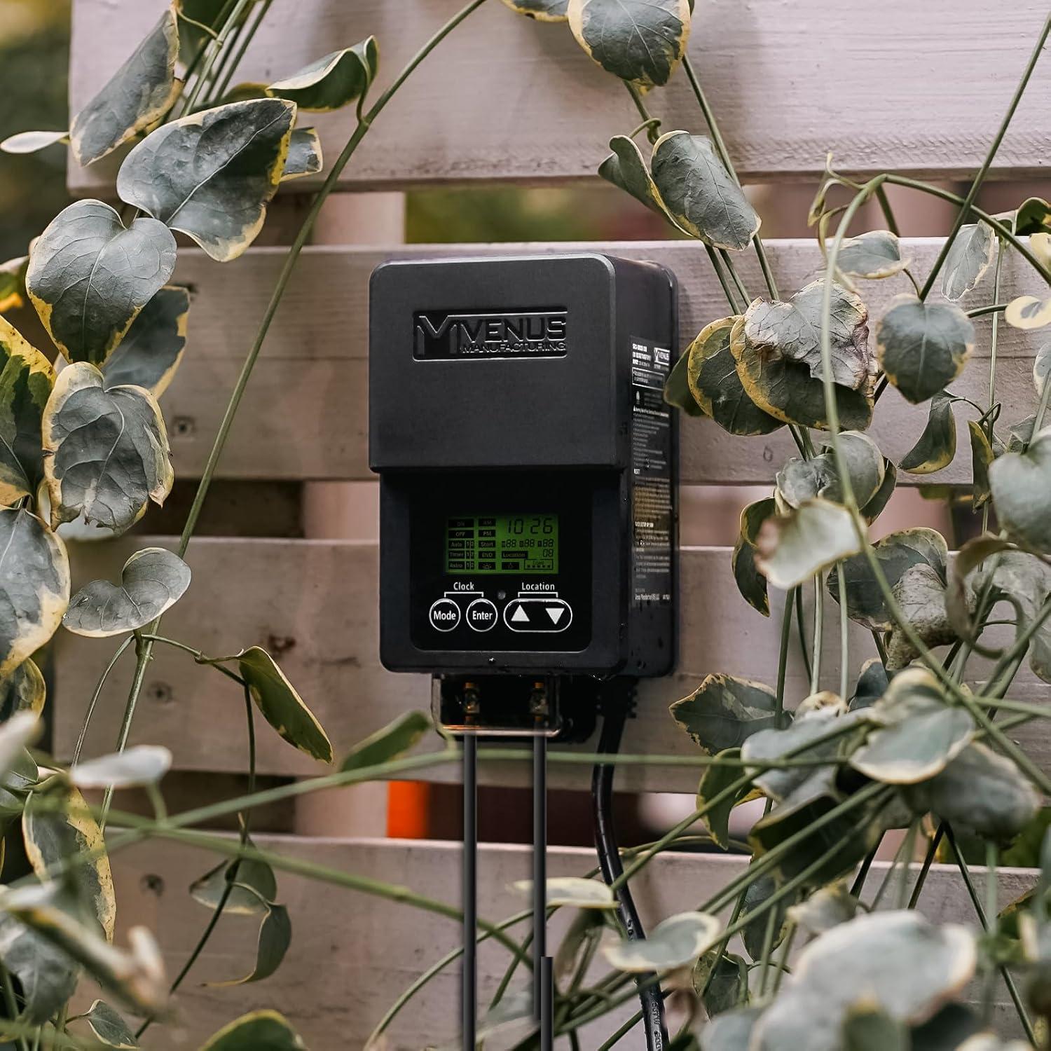 120W Outdoor Low Voltage Transformer with Timer and Photo Sensor, 120V AC to 15V AC Power Supply, Suitable for 12-15V Exterior Garden Landscape Lighting with ETL Listed