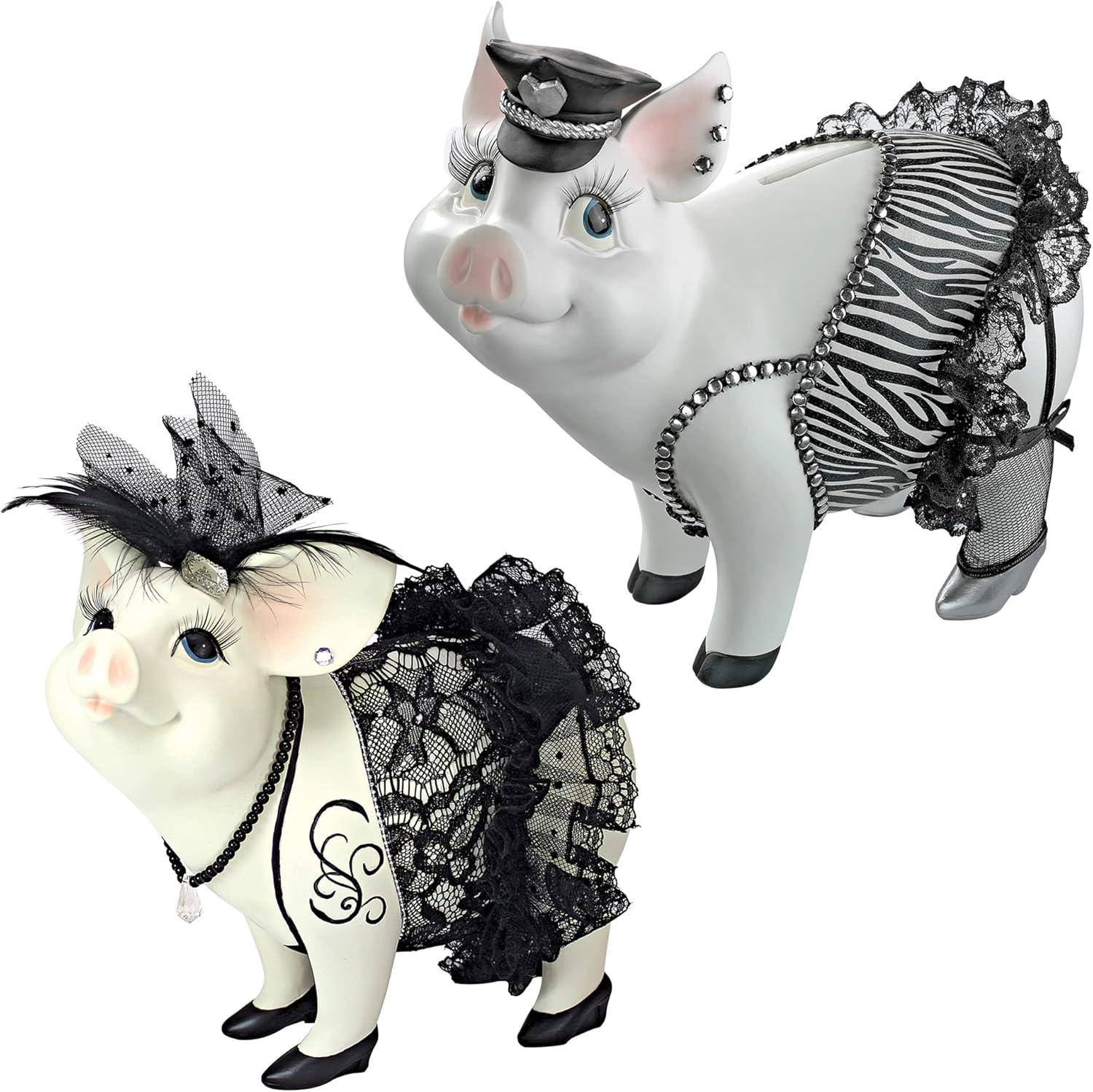 Design Toscano Lace and Lard, Pig Statues