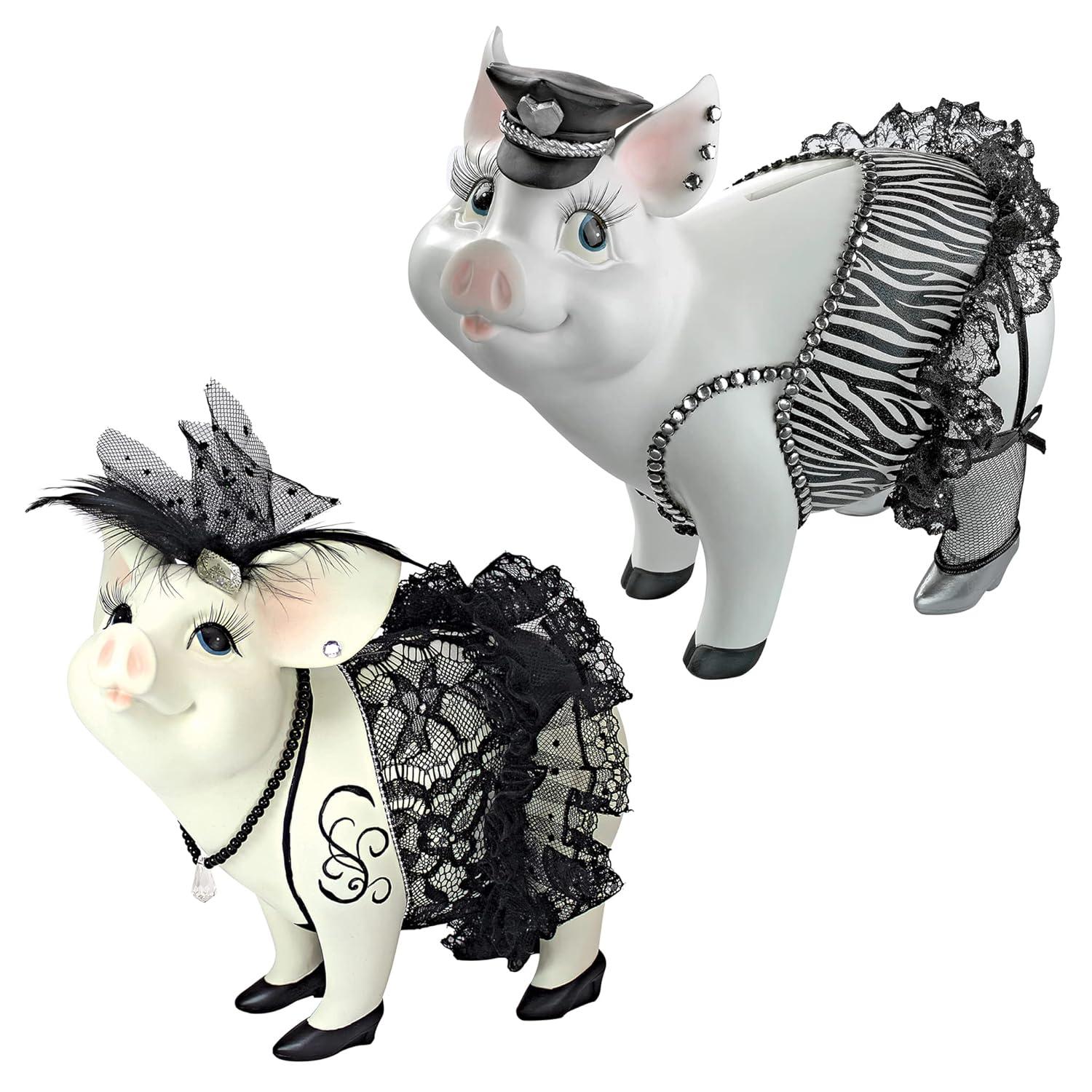 Design Toscano Lace and Lard, Pig Statues