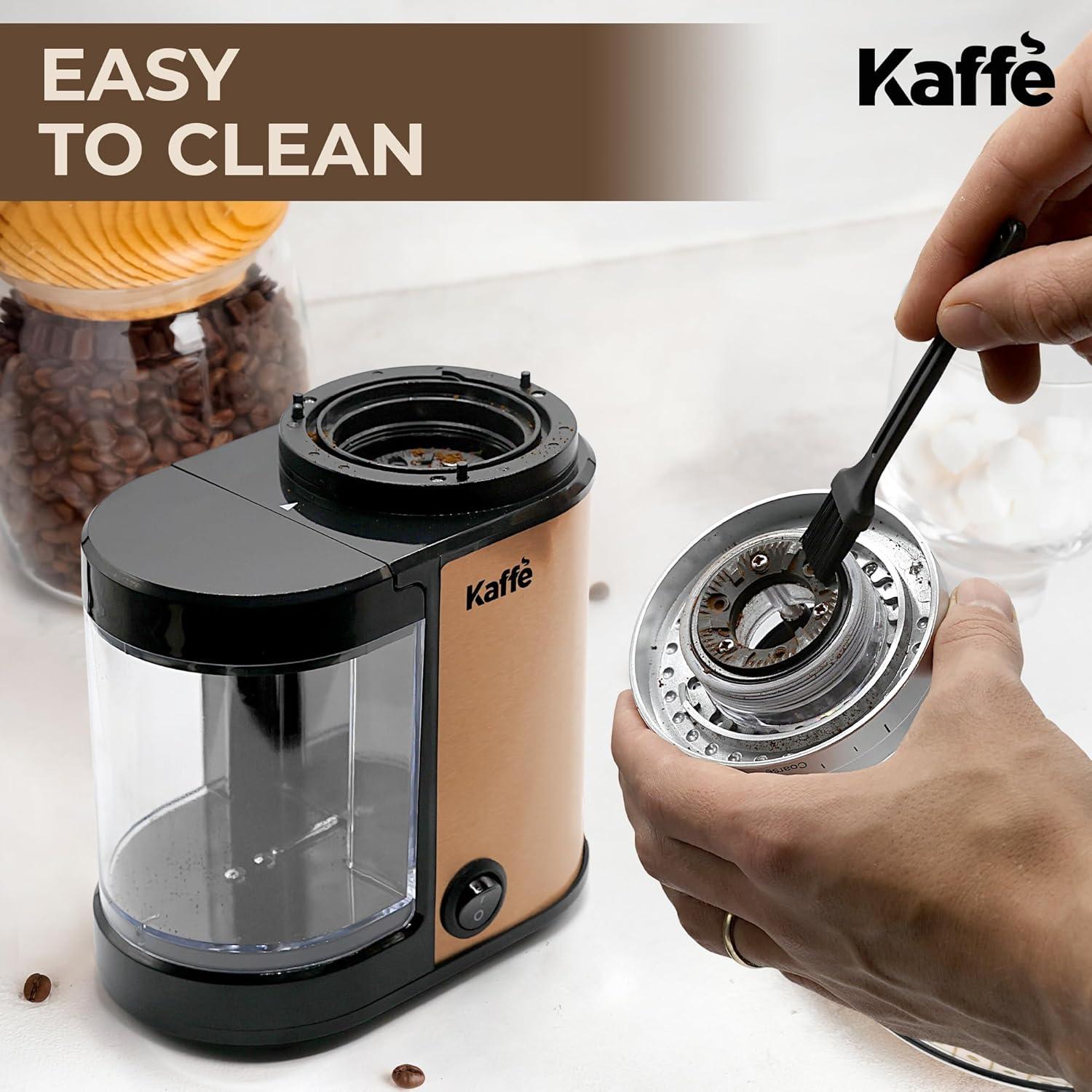 Copper Stainless Steel Electric Burr Coffee Grinder with Adjustable Settings