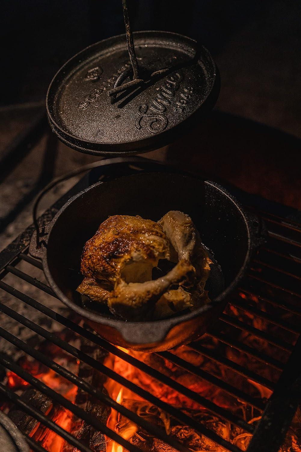 Pre-Seasoned 4 QT Cast Iron Dutch Oven with Lid