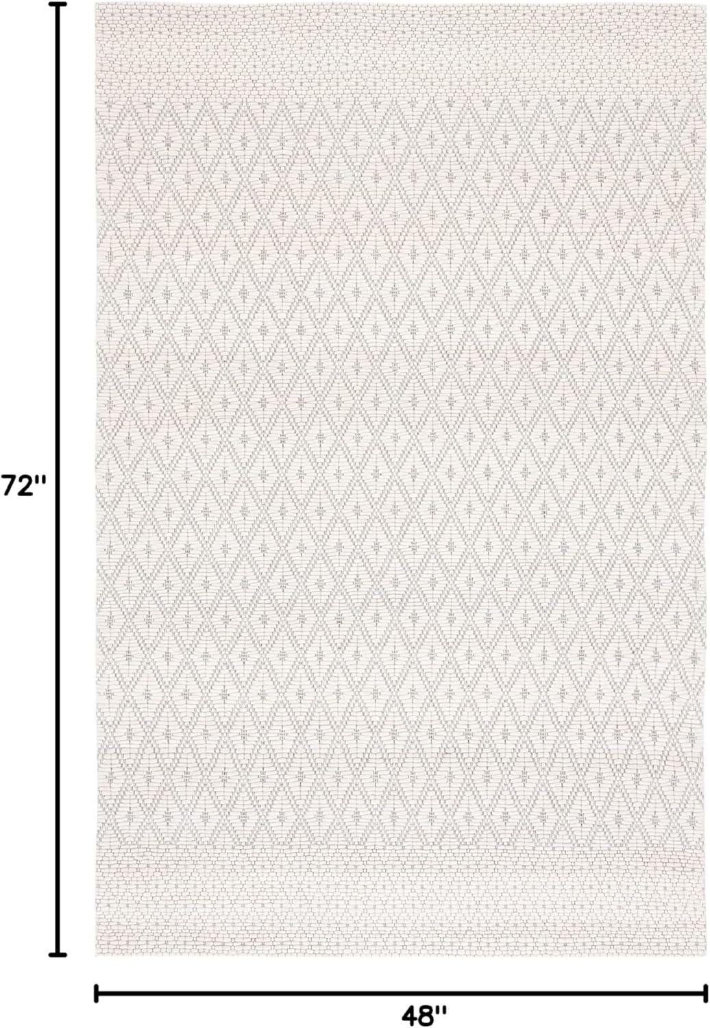 Marbella MRB752 Hand Woven Indoor Accent Rug - Ivory/Black - 4'x6' - Safavieh