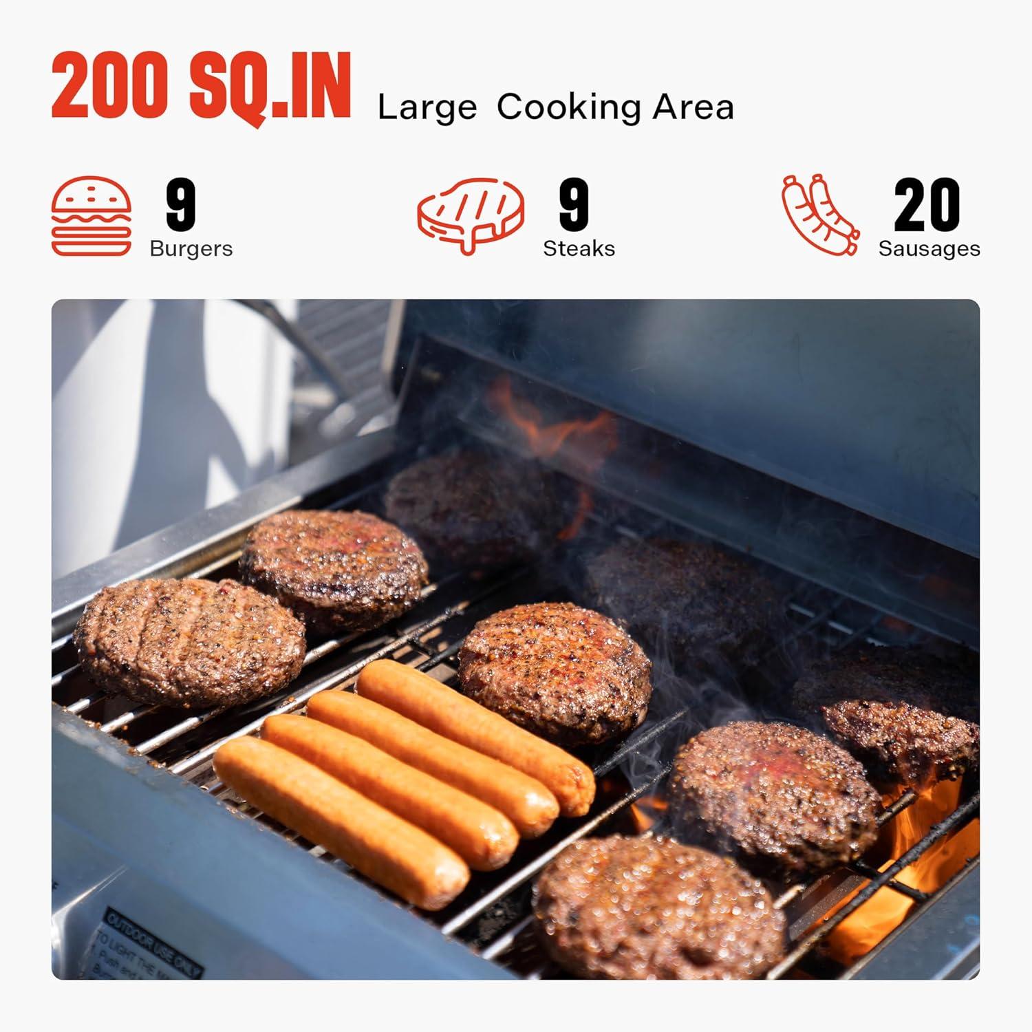 Monument Grills 13742,2-Burner Portable Stainless Steel Tabletop Propane Gas Grill with High Lid and Travel Locks, 15,000 BTU – Perfect for Family BBQs