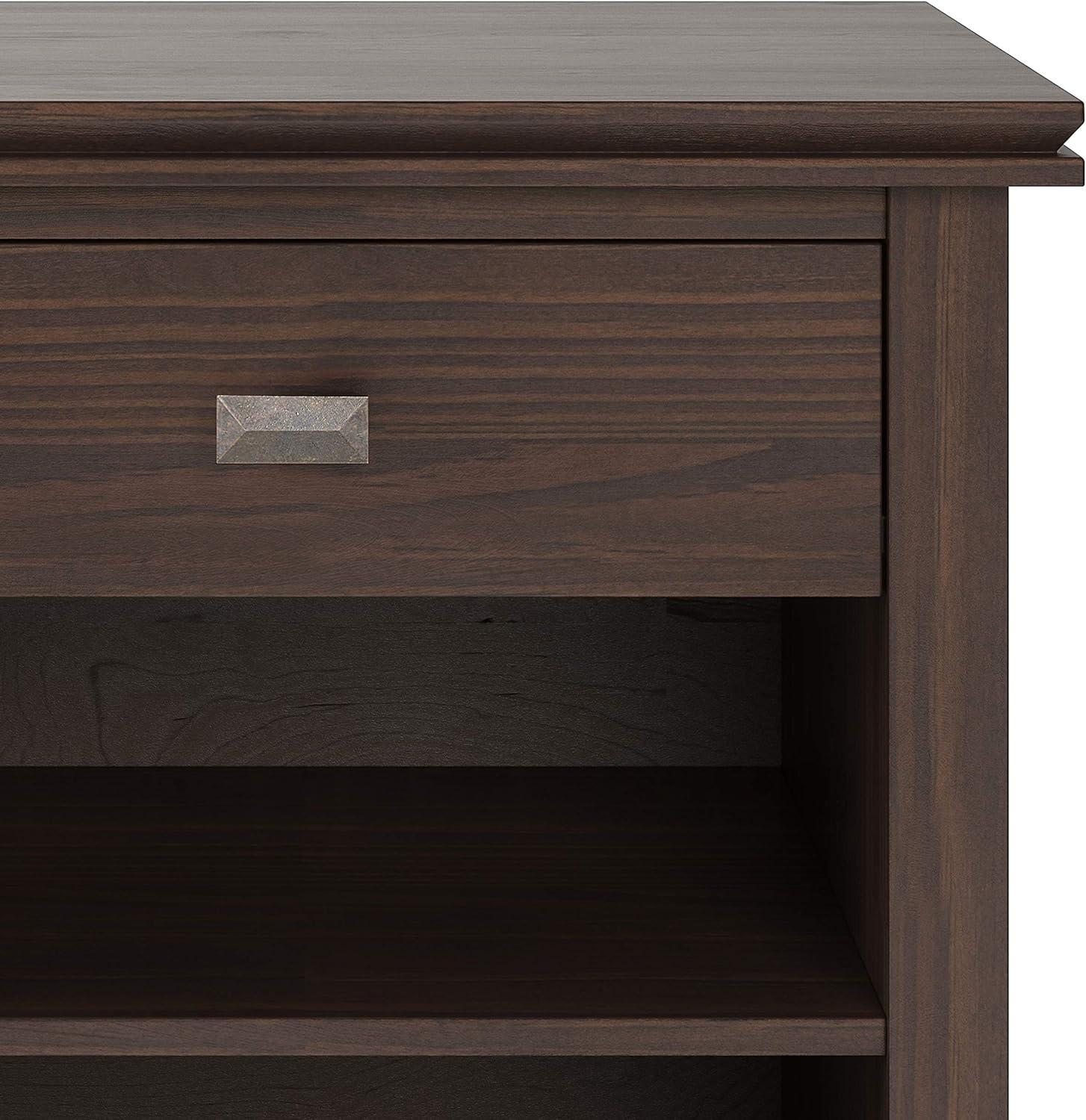 Simpli Home Artisan 24"W Solid Wood Nightstand with Drawer and Shelves