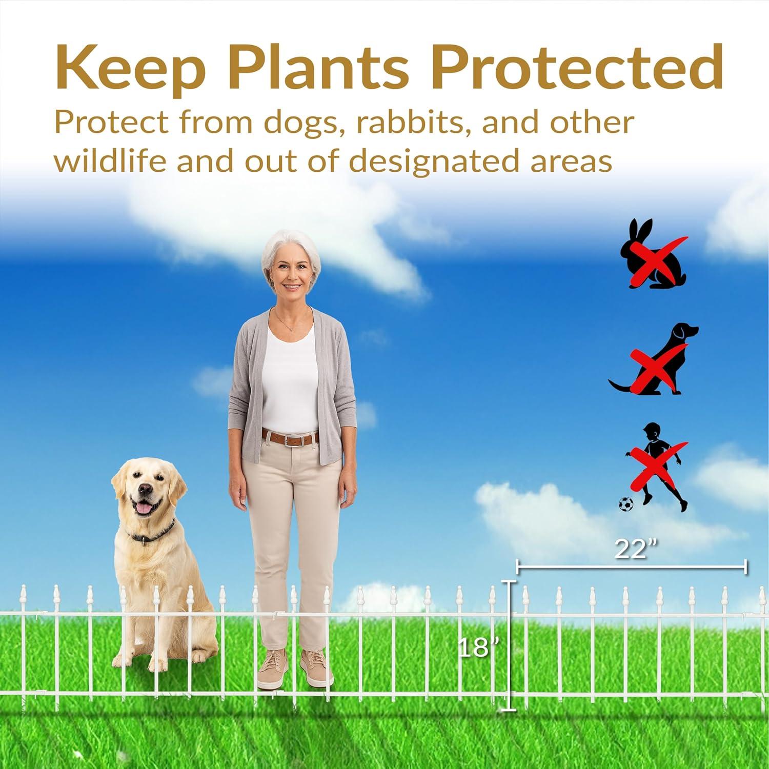 18" x 22" Iron Decorative Garden Fence Panels (Set of 5)