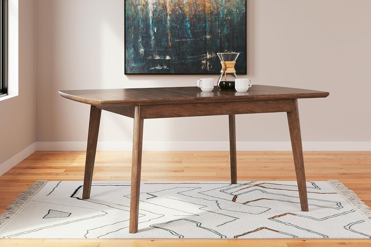 Signature Design by Ashley Contemporary Lyncott Dining Extension Table, Brown