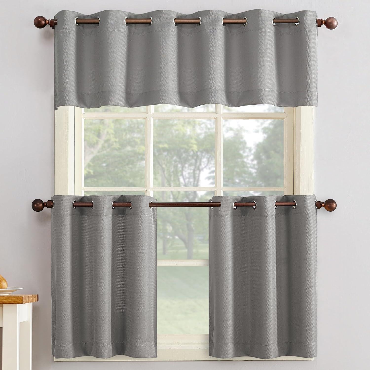 No. 918 Montego Window Curtain Valance/Kitchen Curtains, Set of 2, 56" x 24"