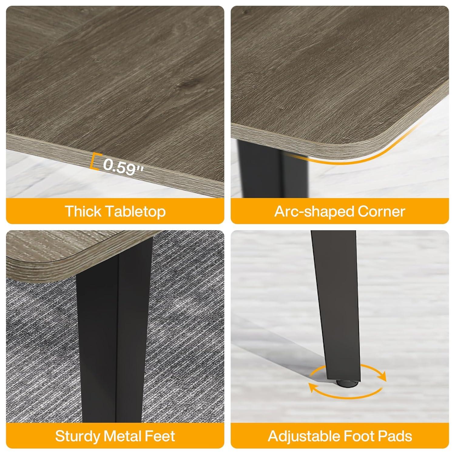 Tribesigns 6FT Conference Table, 70.86 Inches Boat Shaped Meeting Table, Modern Seminar Table for Office Meeting Room, Grey