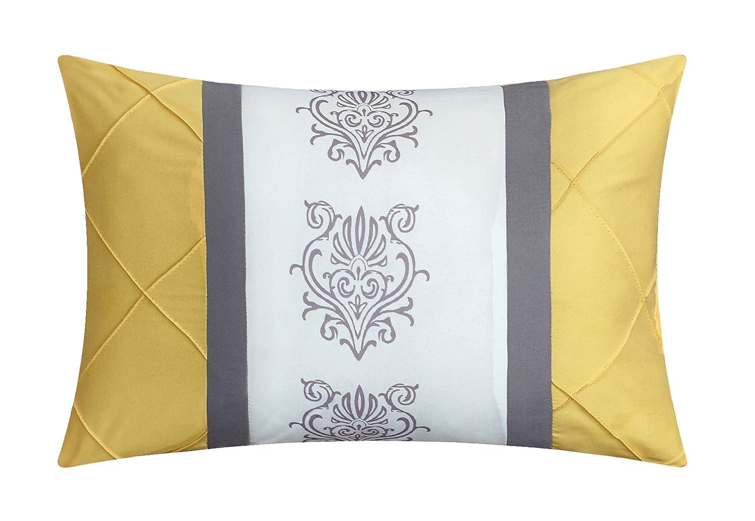 Chic Home 8/10 Piece Adam Pintuck Pieced Color Block Embroidery Bed In a Bag Comforter Set With sheet set