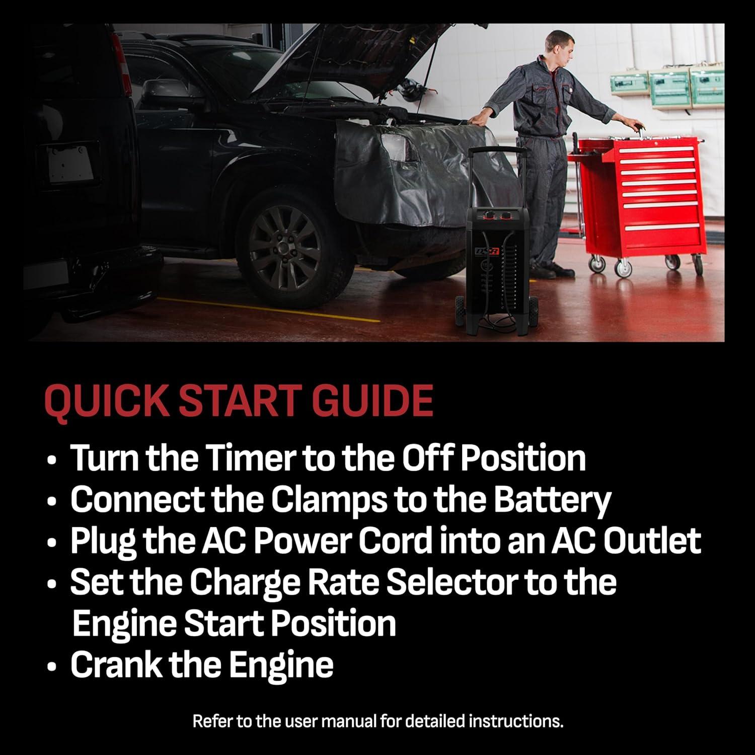 Schumacher Electric DSR139 225/50/25/10 Amps 6/12 Volts Manual Wheel Battery Charger