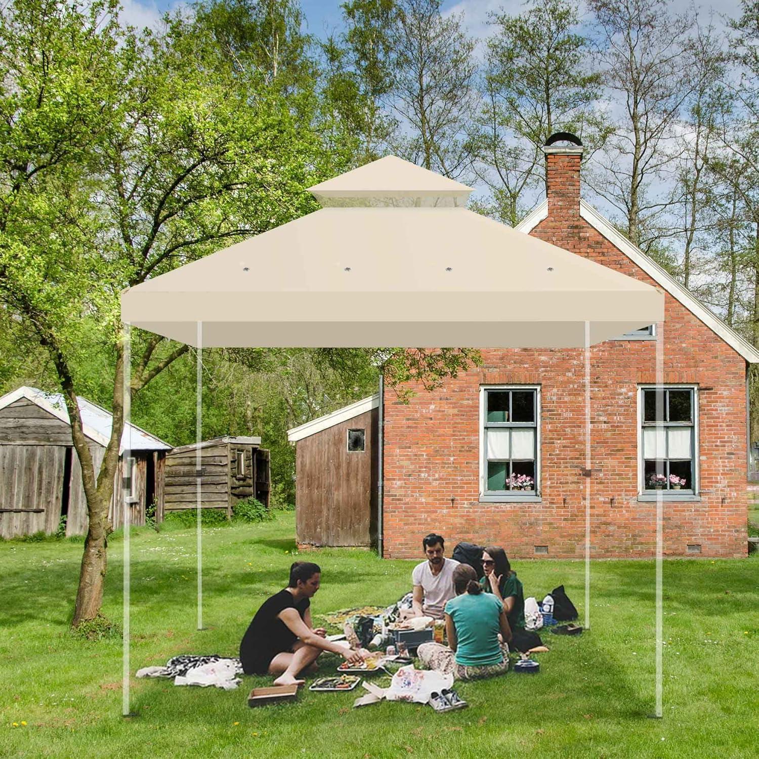 Yescom Yescom Canopy Top Replacement for 2-Tier Crescent TJSG081 Gazebo Outdoor Garden Yard Patio Cover