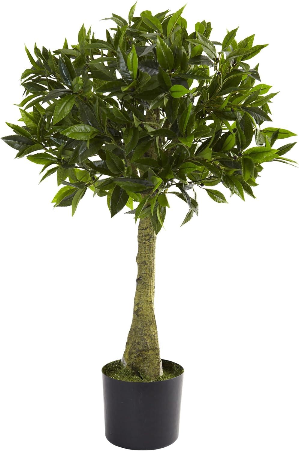 Nearly Natural 3-ft Bay Leaf Topiary UV Resistant (Indoor/Outdoor)