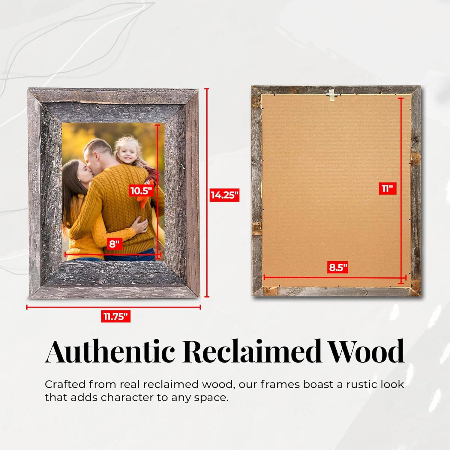 Kattan Weathered Gray Wood Beveled Picture Frame