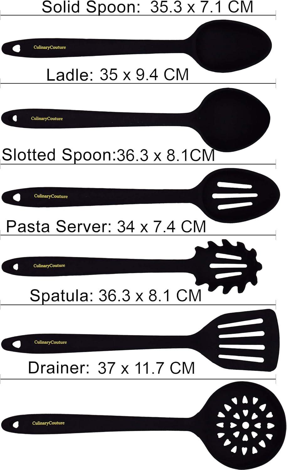 Aqua Sky Silicone Cooking Utensils Set with Steel Core