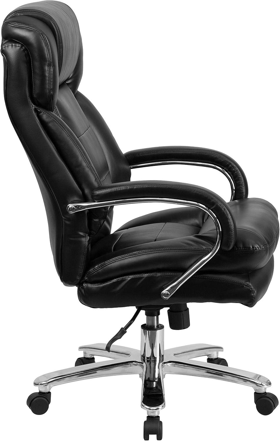 Belladonna Big & Tall LeatherSoft Ergonomic Office Chair with Headrest and Loop Arms by Flash Furniture