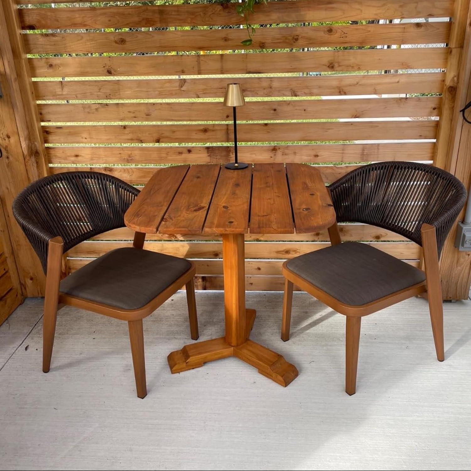 Outdoor Patio Dining Chairs with Cushions All Aluminum Frame for Lawn Garden Backyard Deck Patio in Gray(Set of 2)