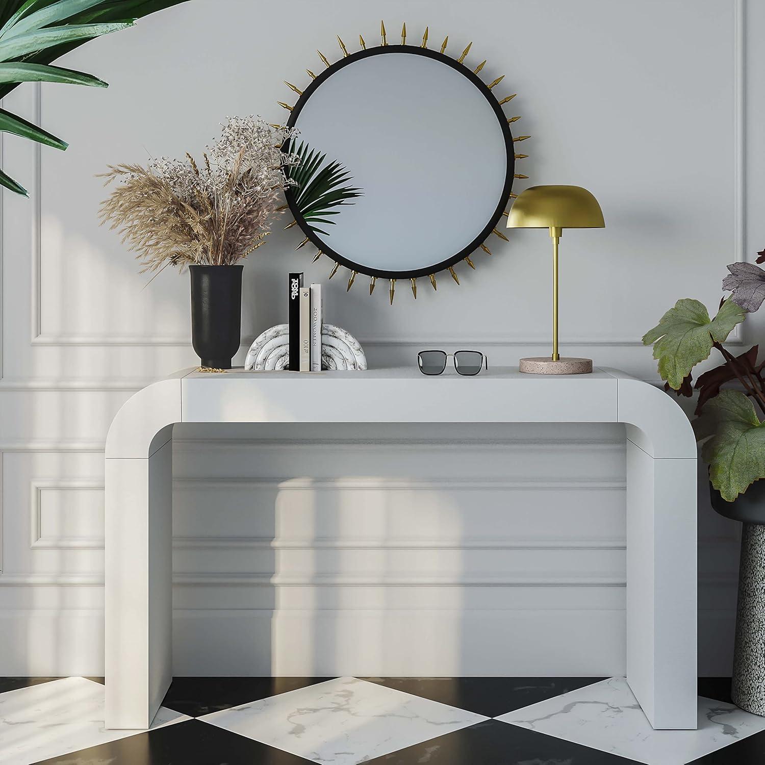 TOV Furniture  Hump White Acacia Finish Console Table